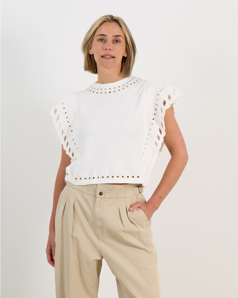 Odyle T-shirt Short Sleeve Round Neck Ecru