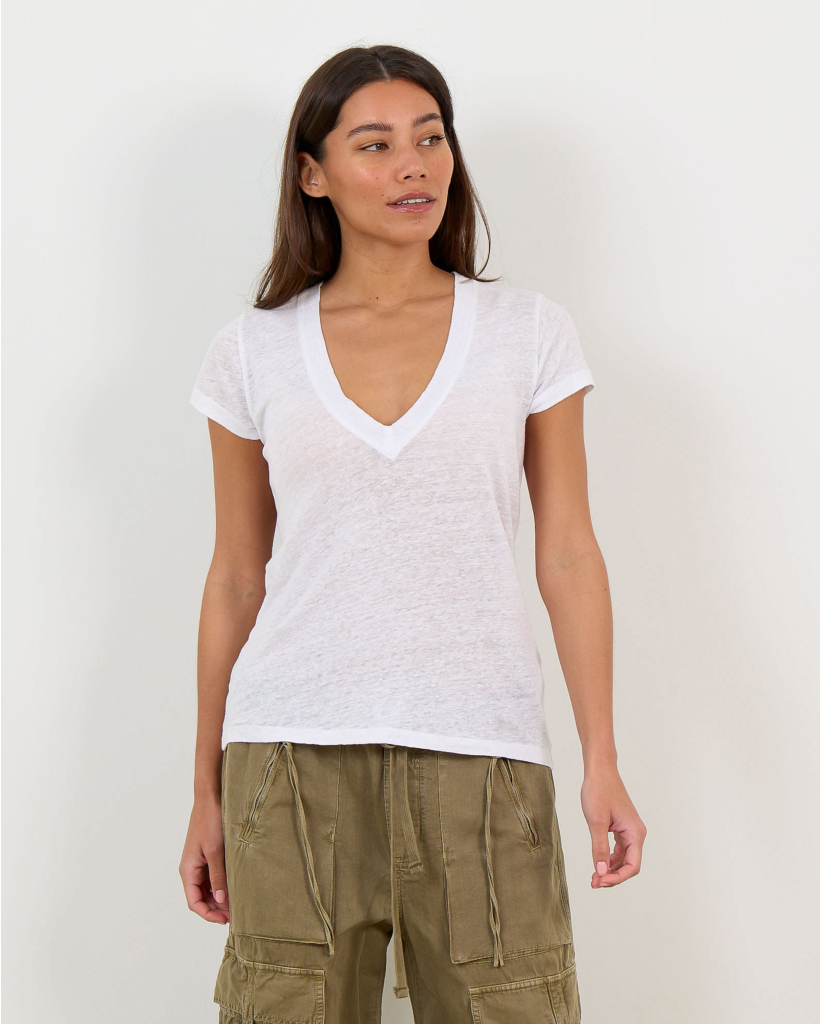 Linen T-shirt Rodeo White