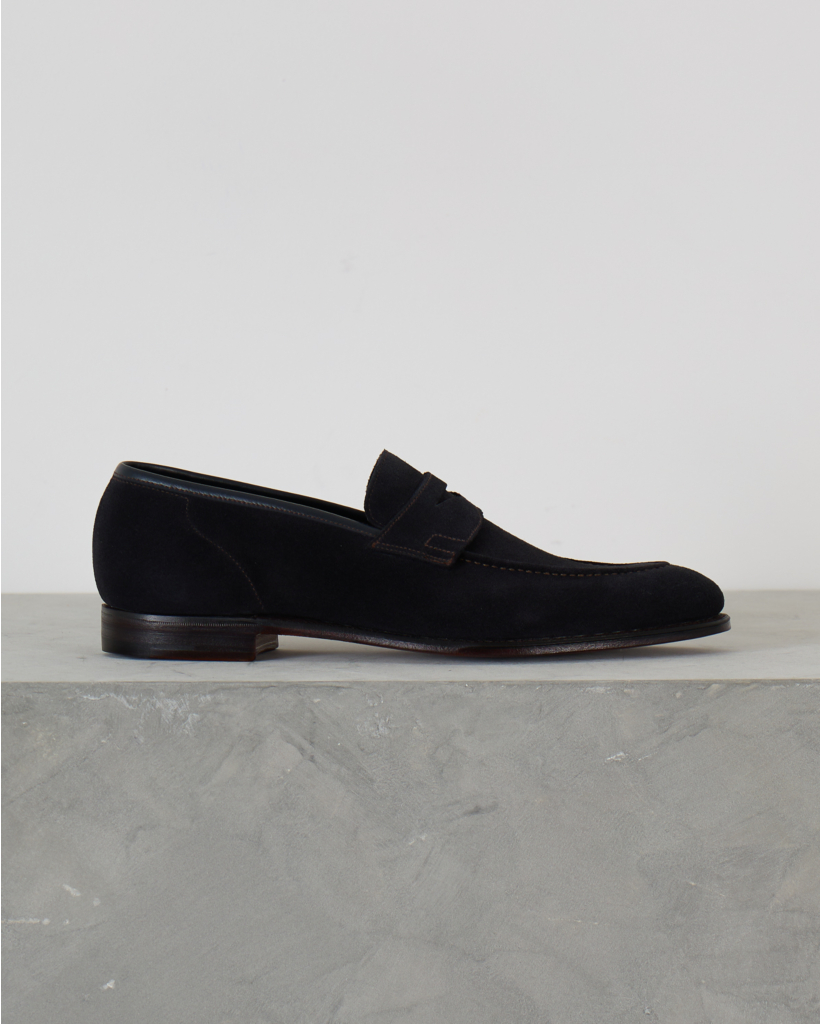 Teign Loafer in Dark Blue Suede