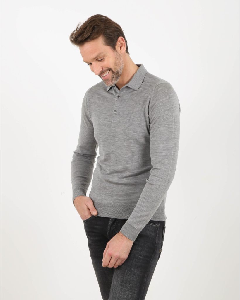 Polo shirt Belper Merino Grey