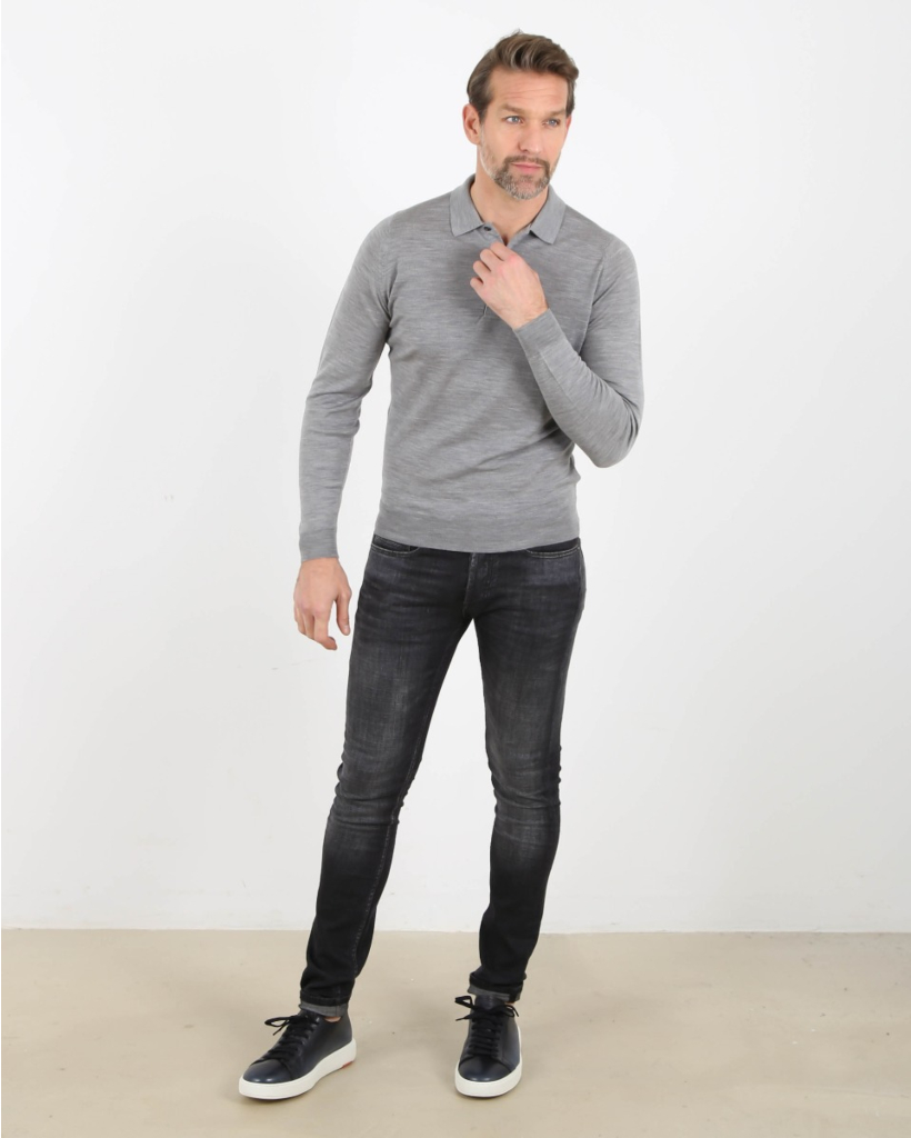 Polo shirt Belper Merino Grey