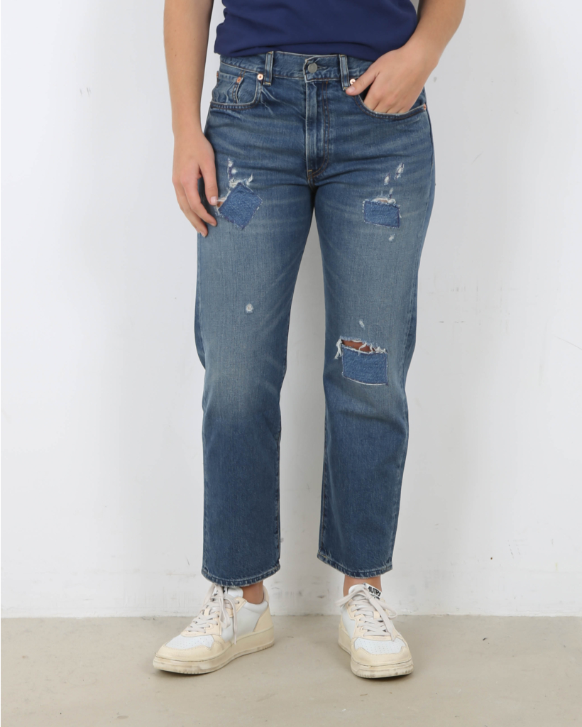 Lucy BF Jeans Burke Repair Patch Blue