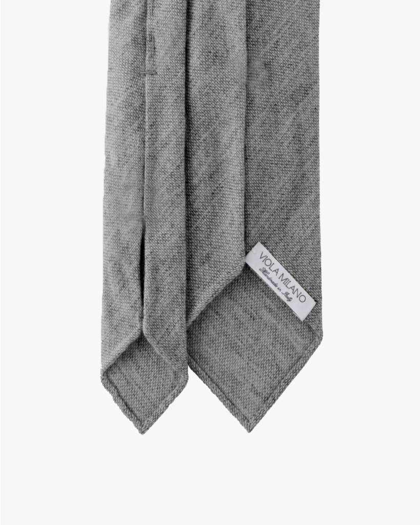 Solid Hand-Rolled Tie Light Grey