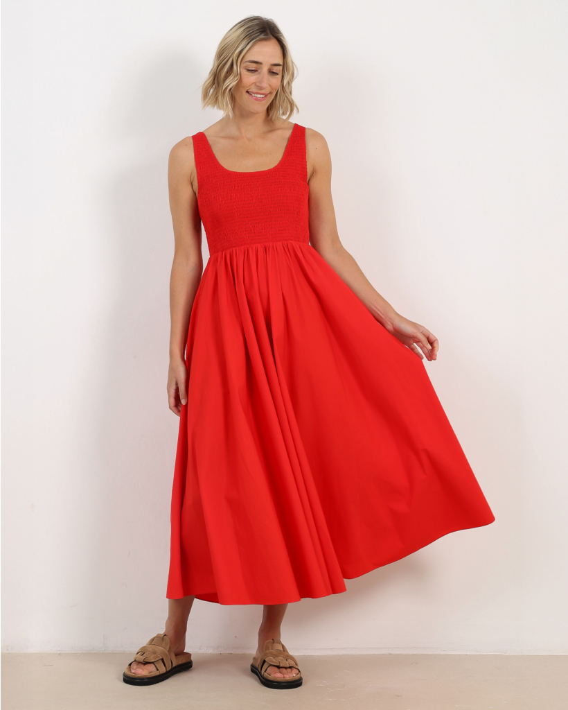 Florence Fit & Flare Dress Red Flash