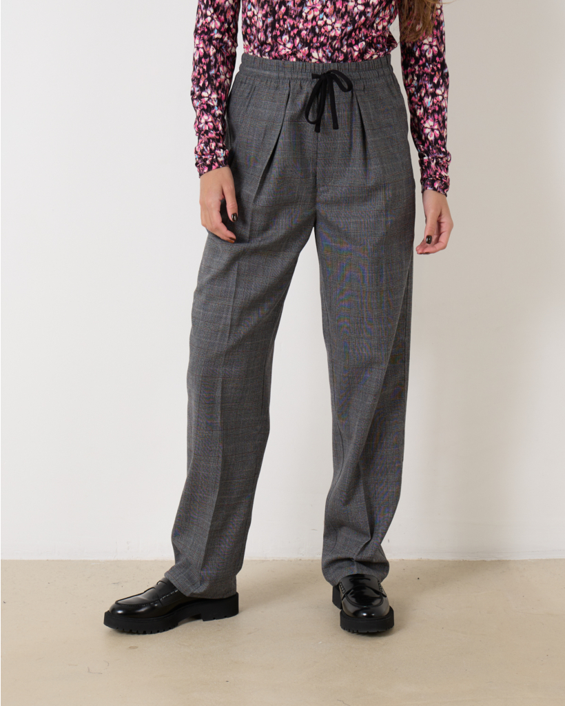 Priska Pantalon Check Grey