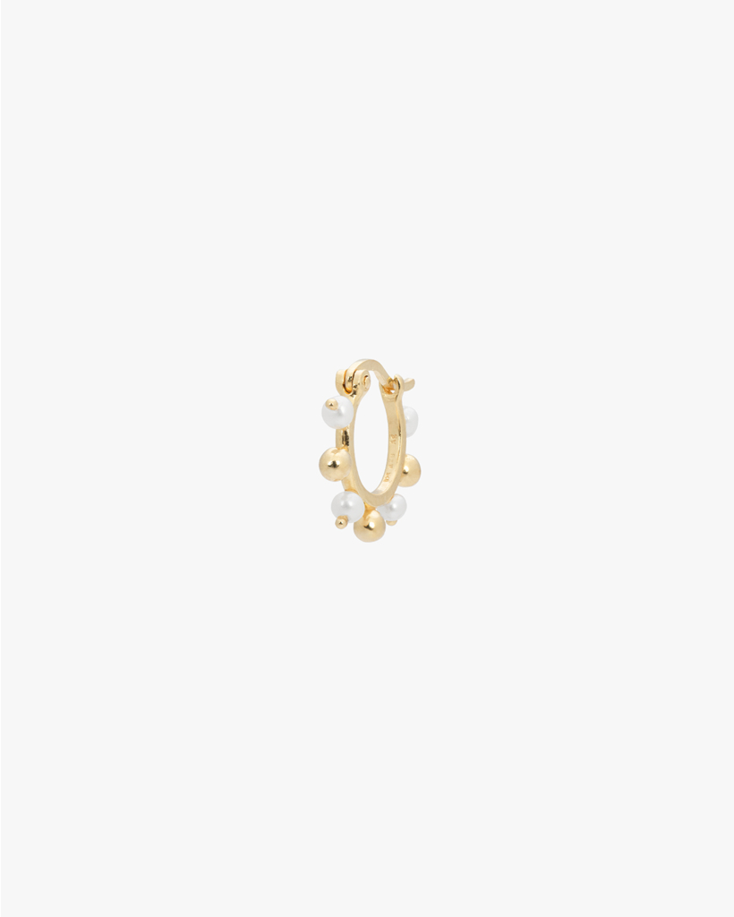 Single Purity Ring Earring, Gold-Plated