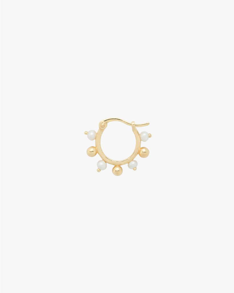 Single Purity Ring Earring, Gold-Plated