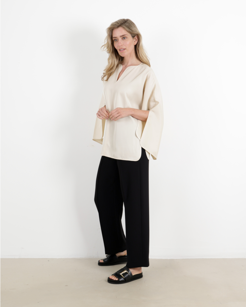 Sculpted Wide-Leg Pant Black