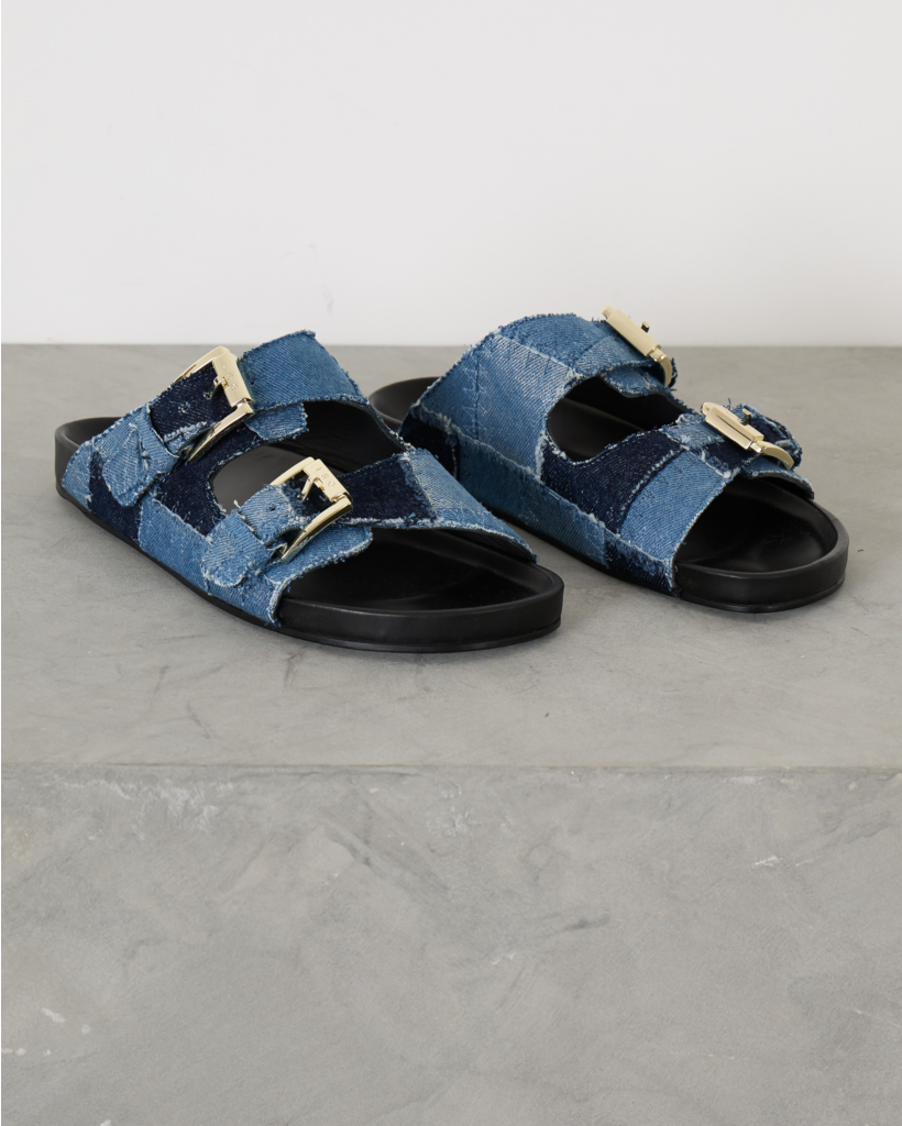 Billie Slipper Patchwork Denim