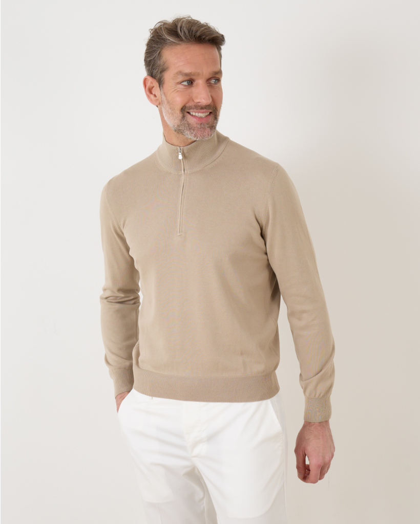 Pullover Vest Zip Zand