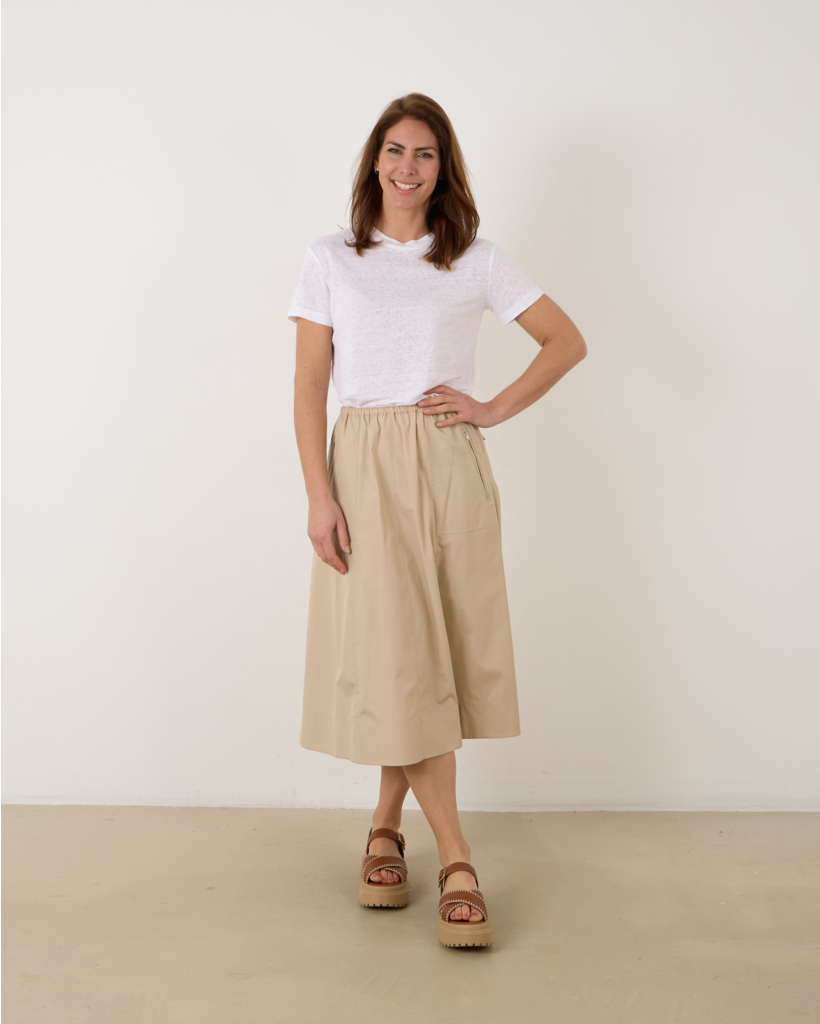 Linnen T-shirt Optic White