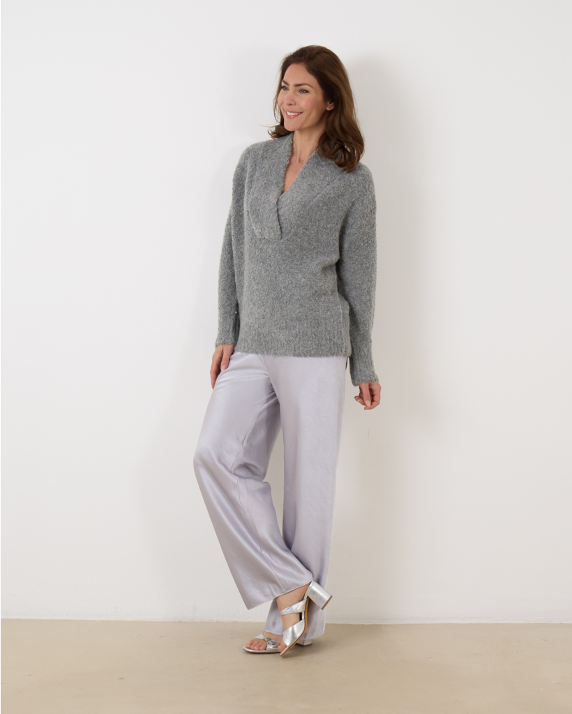 Fluid Satin Bias Pant Silversto