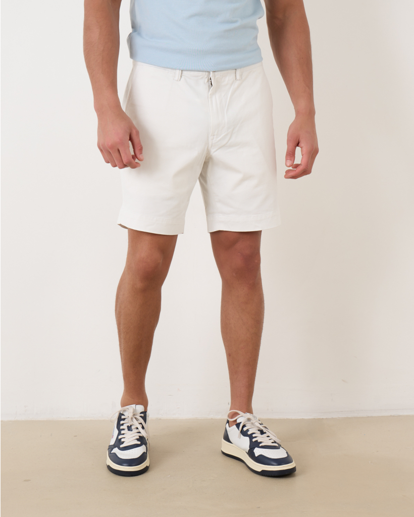 Stretch straight fit shorts deckwash white