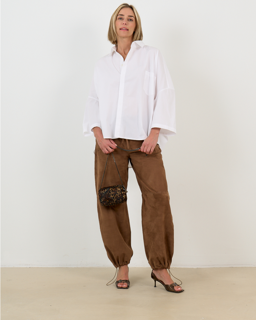 Ruby Leer/Suede Pantalon Wood