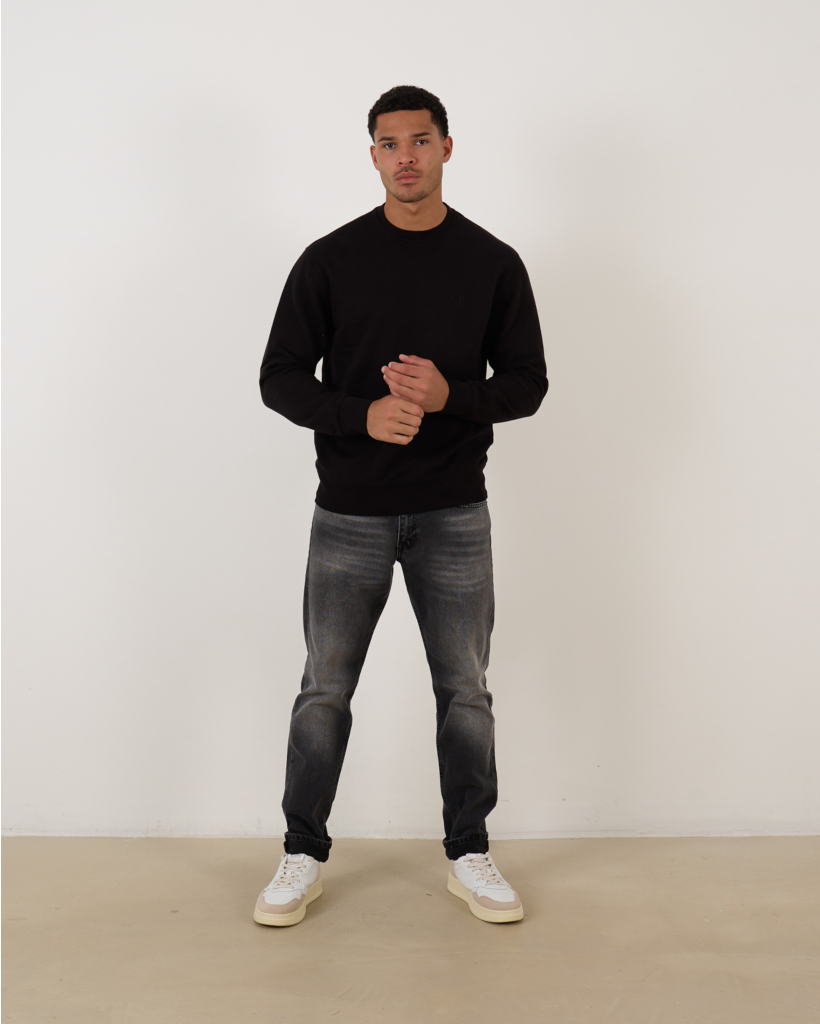Brushed Logo Crew Neck Sweatshirt Black