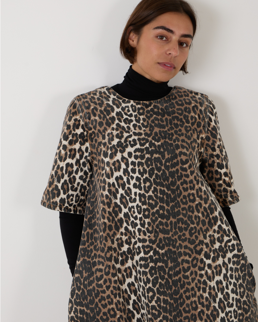 Denim Leopard Dress