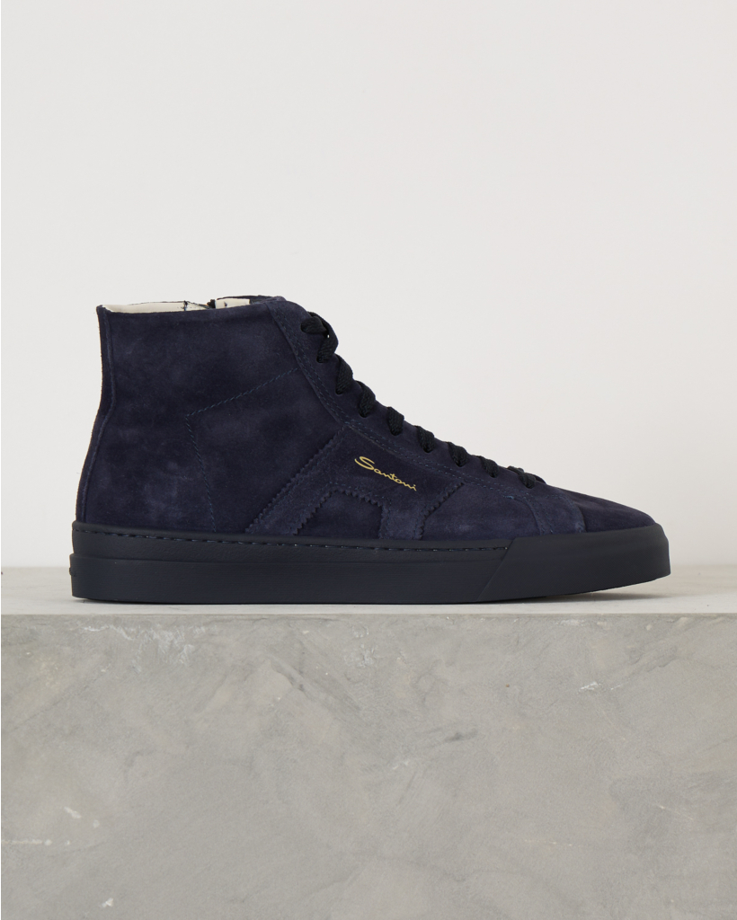 High-Top Double Buckle Sneaker Navy