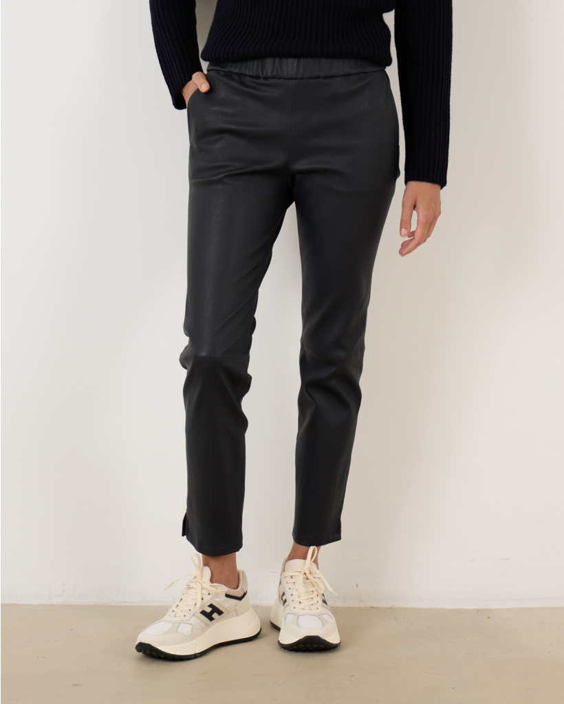Leather pants navy 