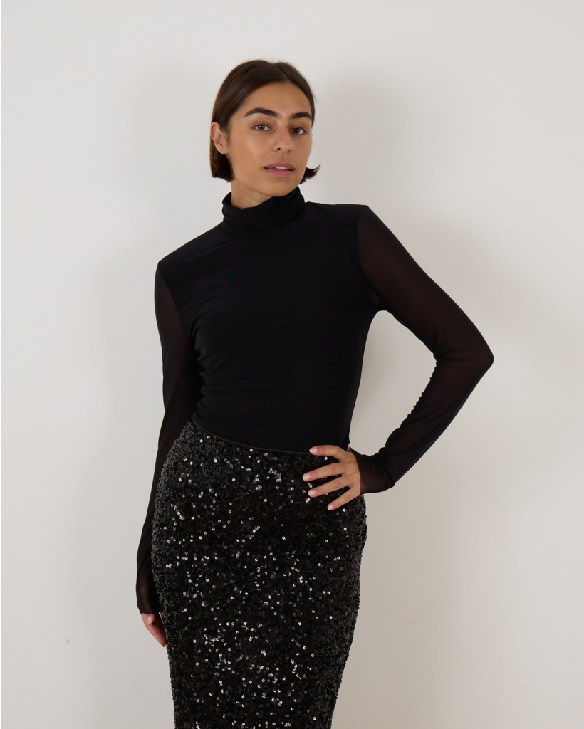 Mesh Long Sleeve Black
