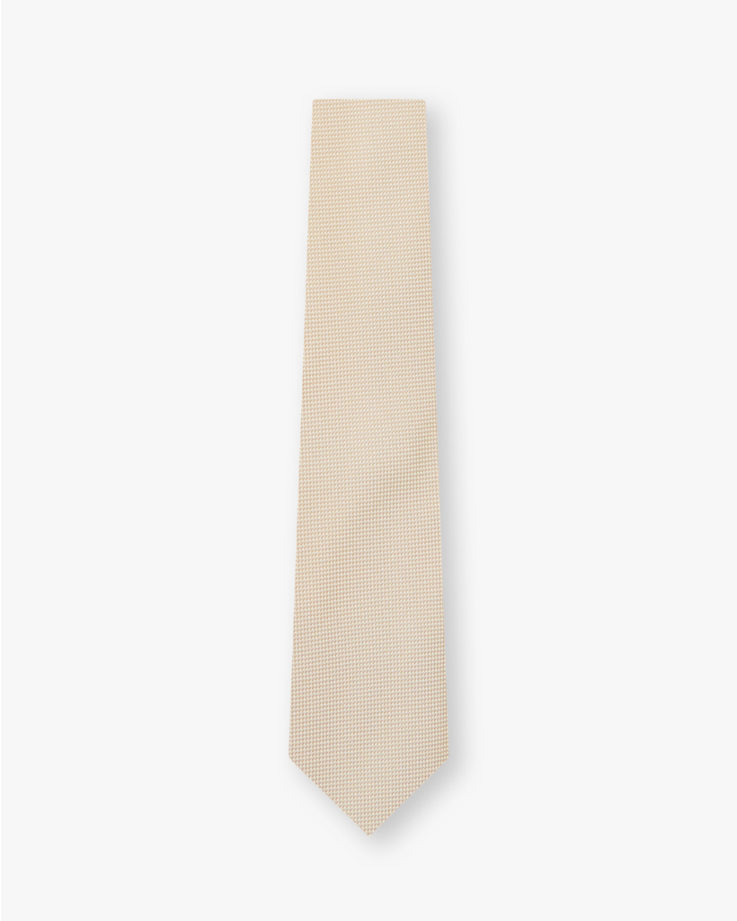 Ivory Solid Jacquard Silk Tie