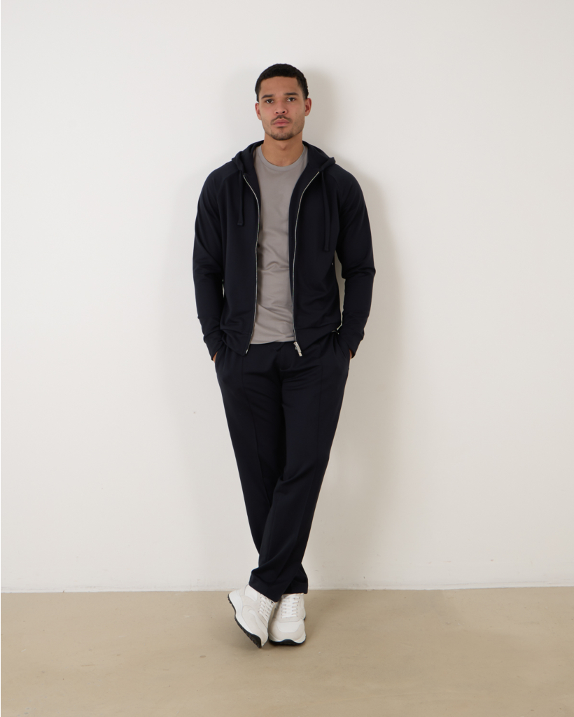 Navy zipped hoodie