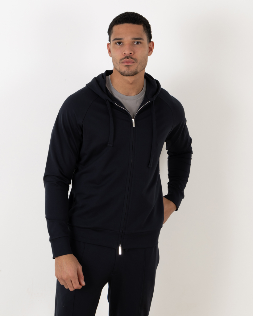 Navy zipped hoodie