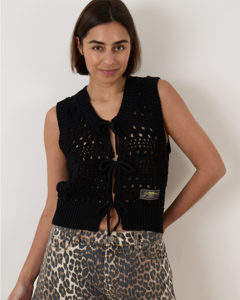 Crochet Vest Black