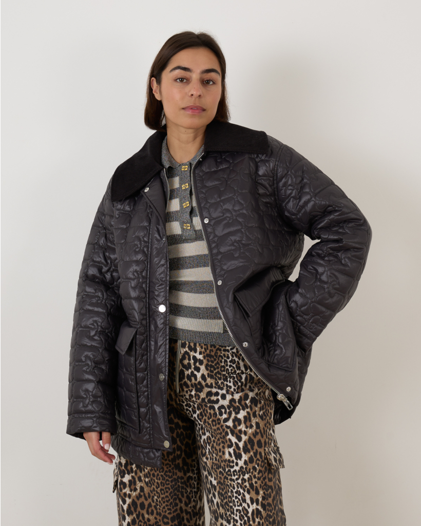 Quilt Midi Jacket Black