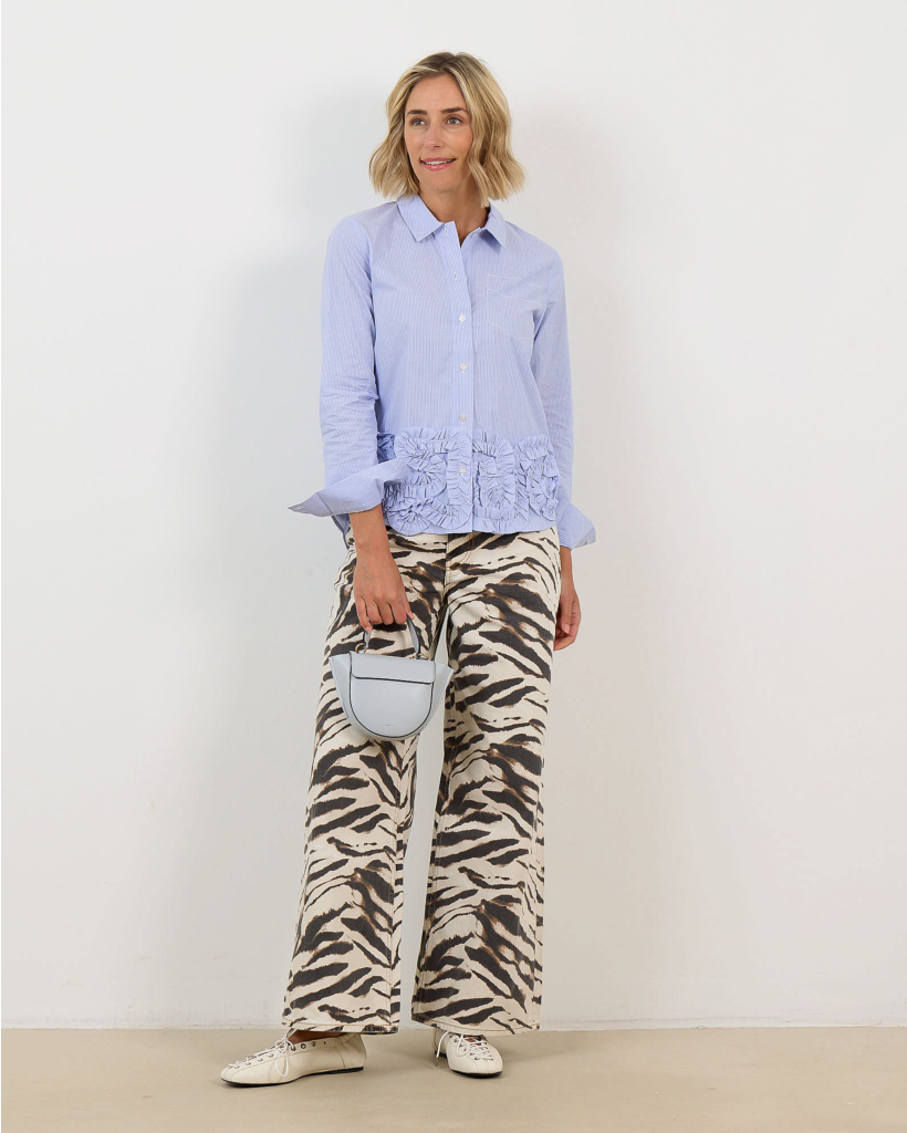 Mariel Blue Striped Blouse