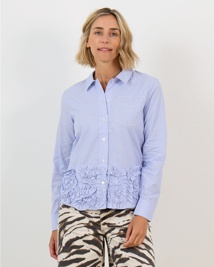 Mariel Blue Striped Blouse
