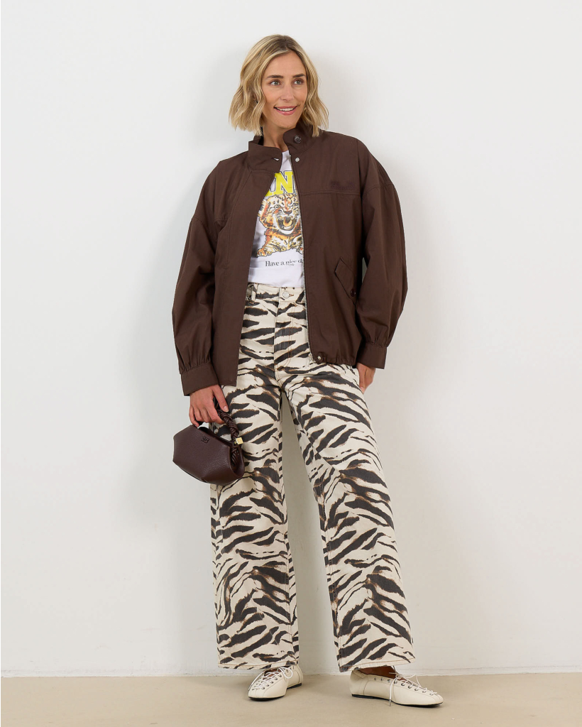Batina collared jacket in Hot Fudge