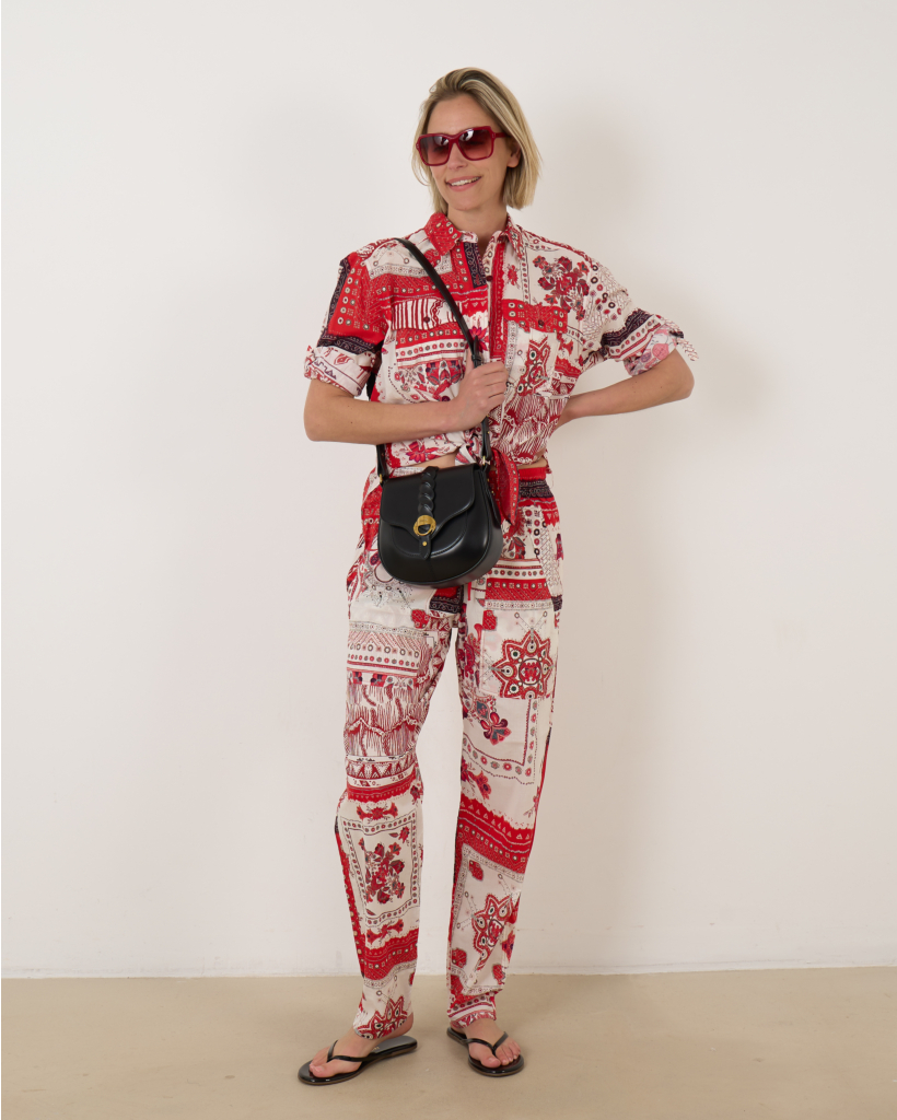 Nathy Blouse Red Ecru