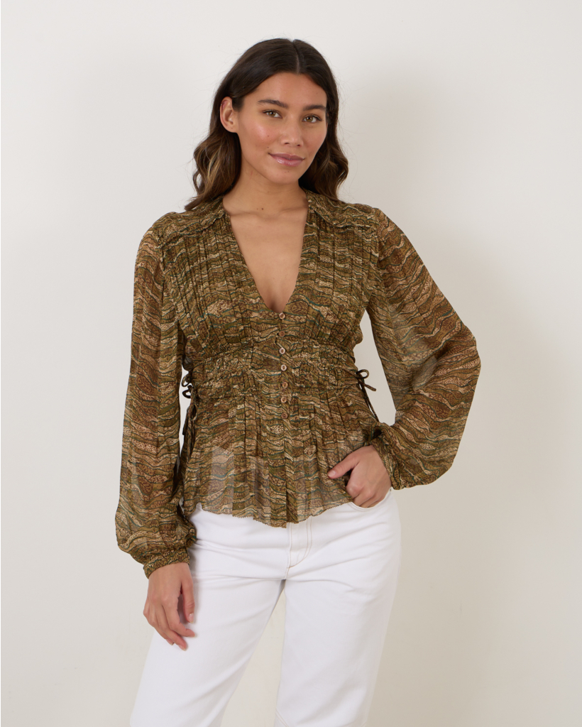 Axeline Blouse Khaki