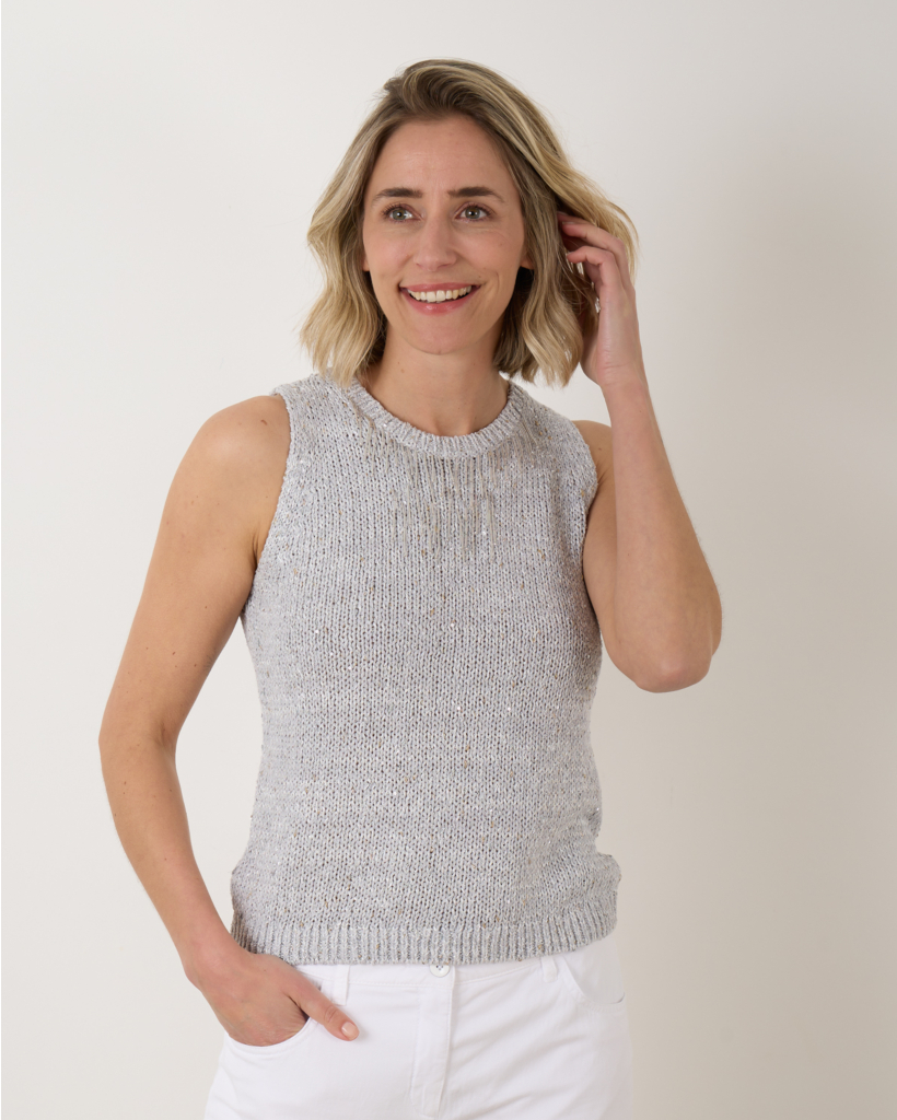Knitwear Top Silver Grey