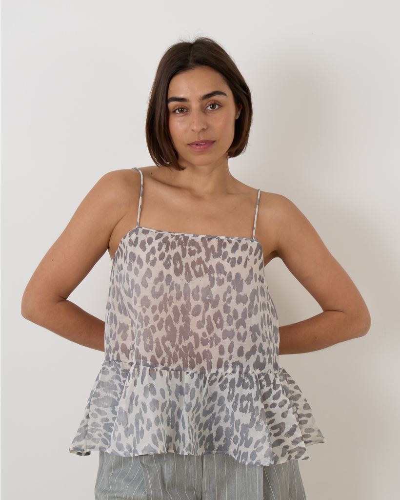 Meis Top Grey Leopard