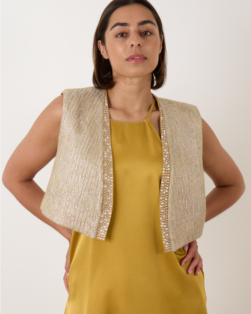 Cropped Gilet Gold