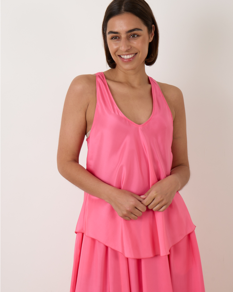 Zijde Top Ortensia Pink