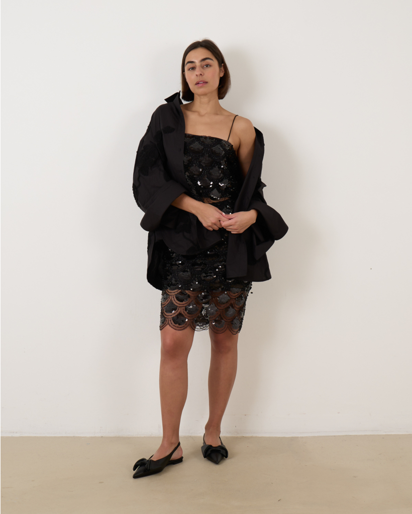Sequins Pencil Skirt Black