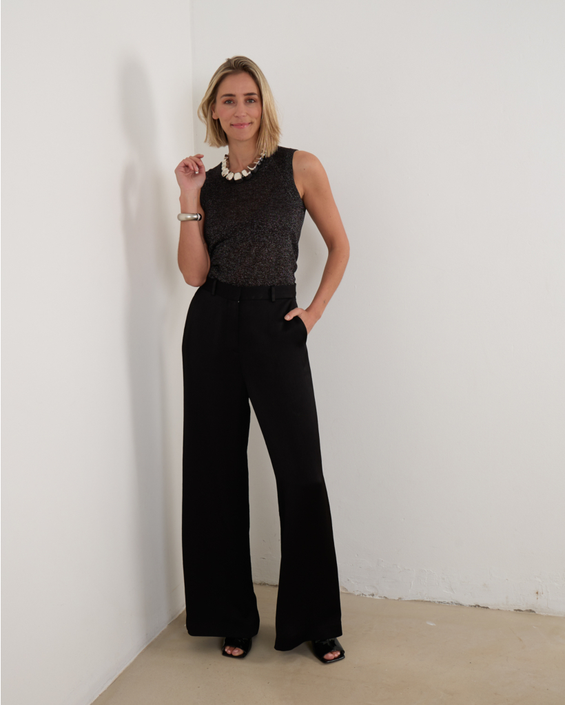 Alana Textured Viscose Trousers