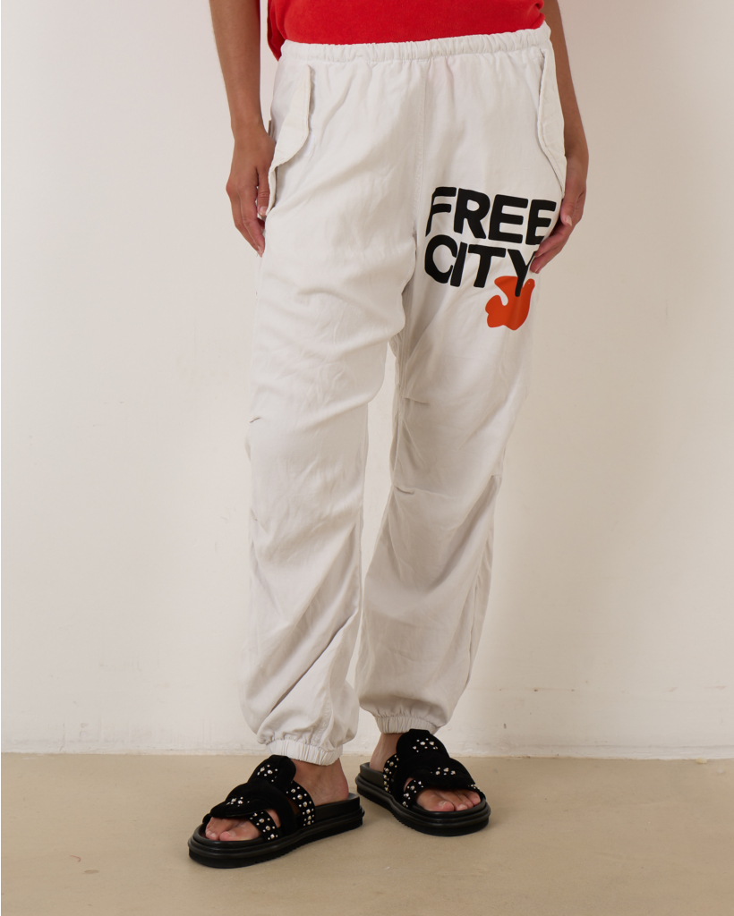 Flap Snap Large Matte Satin Airjump Pant White