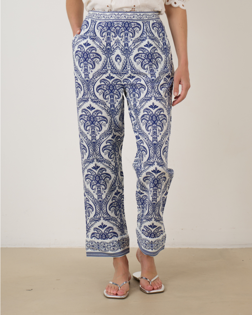 Tropical Pajama Pants Blue