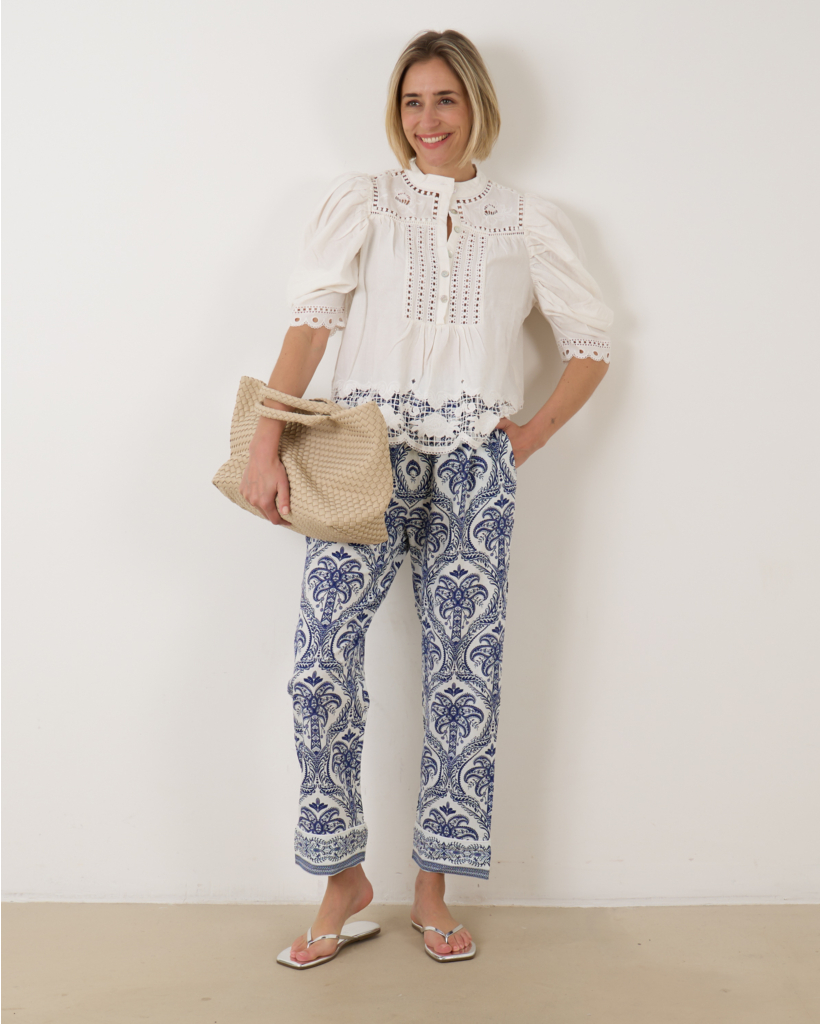 Tropical Pajama Pants Blue