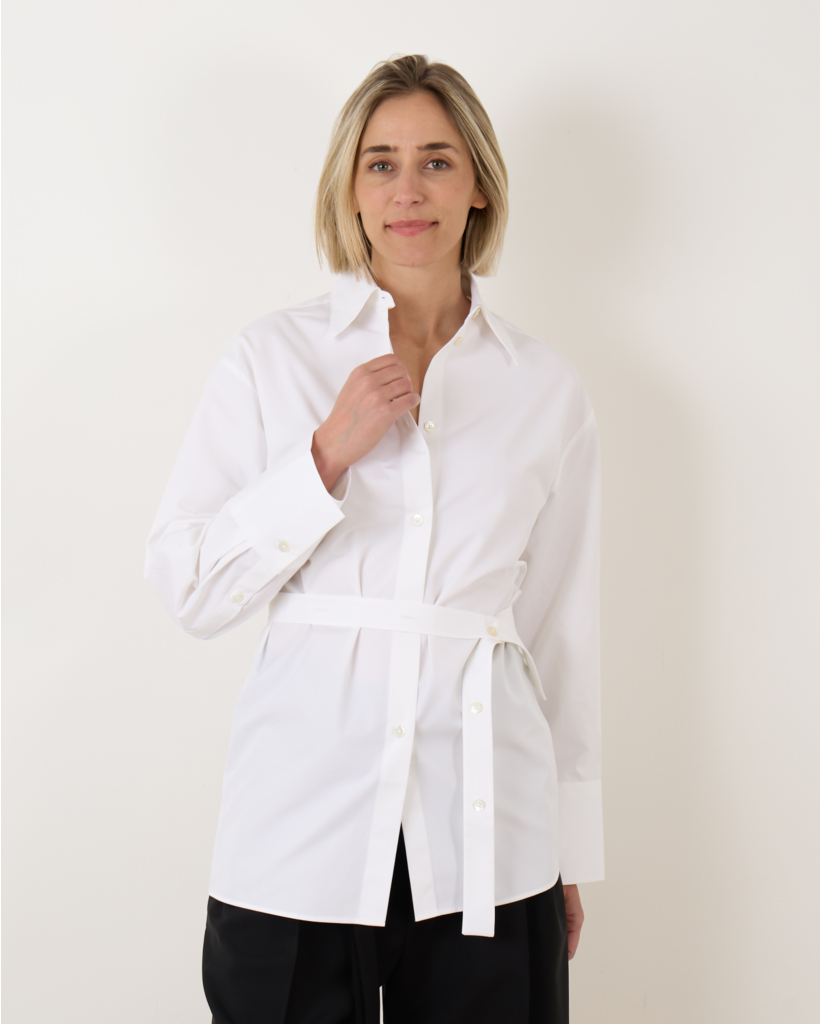 deconstructed poplin shirt Optic White