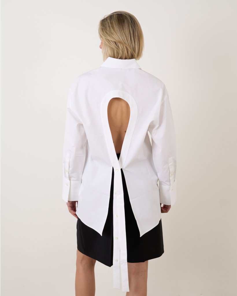 deconstructed poplin shirt Optic White