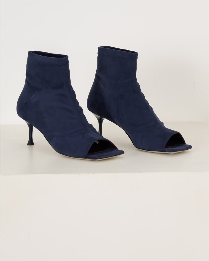 Luz Enkellaarsje Dark Blu Suede