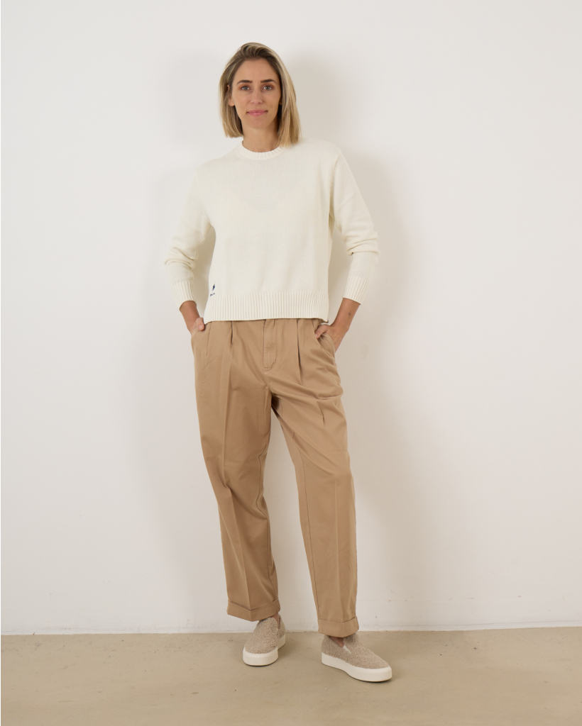 Pleated Pantalon Tan