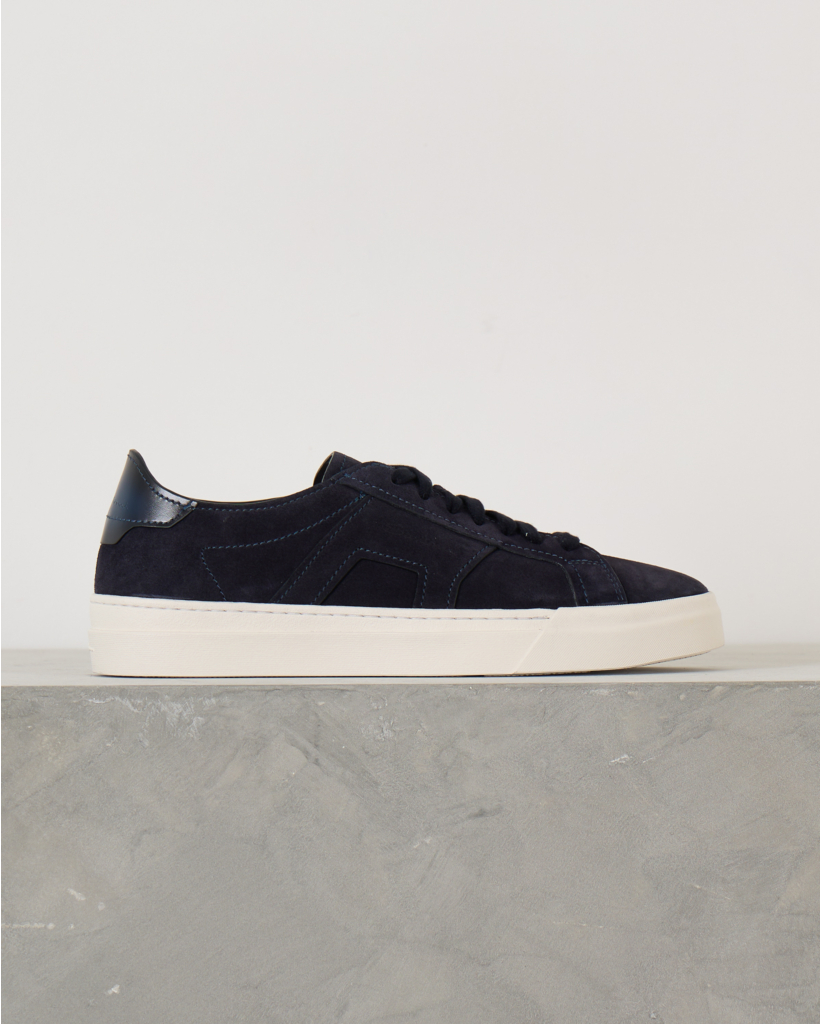 Double Buckle Suede Sneaker Navy