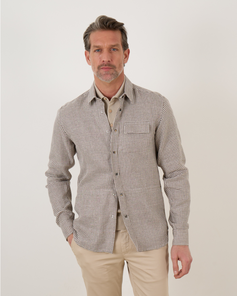 Overshirt Pied Du Poule Camel