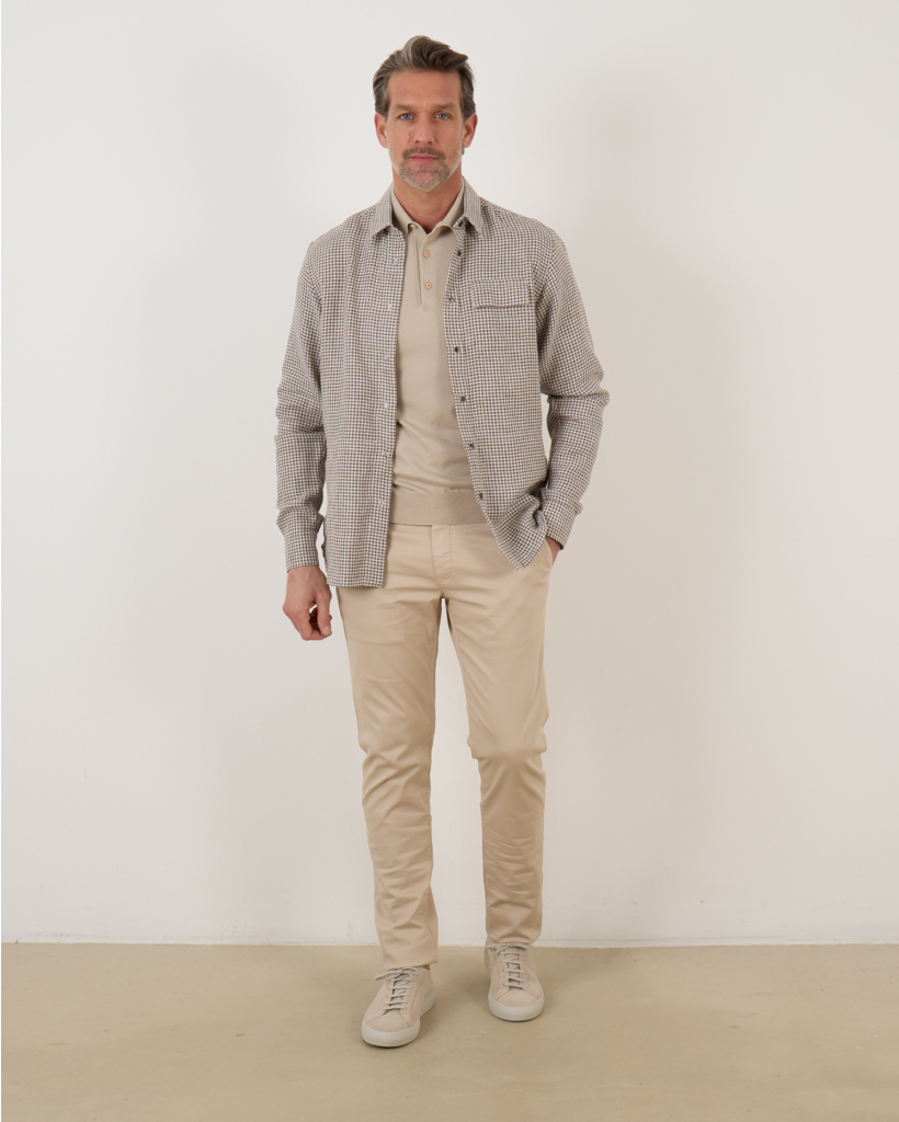 Overshirt Pied Du Poule Camel