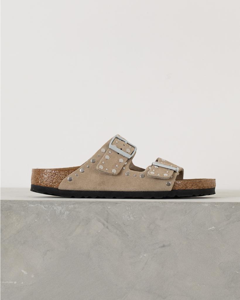 Arizona Rivet Taupe Sandals